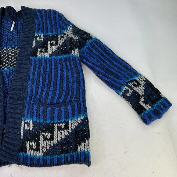 Free People Time and again chunky Cardigan Size S Aztec Geometric Knit Sweater - Picture 5 of 11